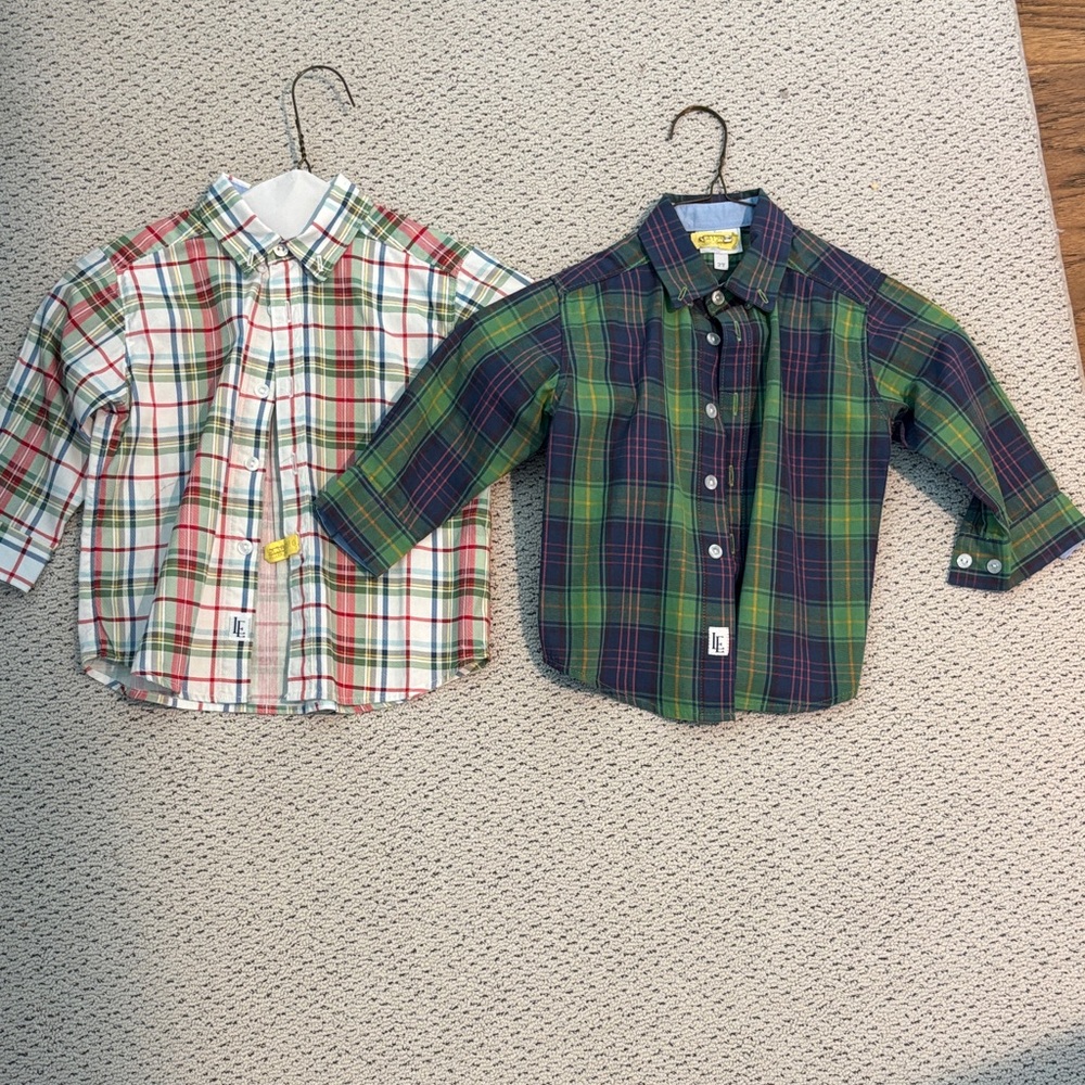 Little English Christmas and Fall Shirts! Plaid Kids Shirts Set - Multicolor